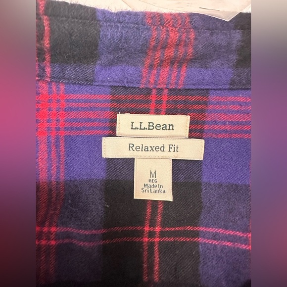 LL Bean Women's Scotch Plaid Flannel Shirt, Tunic Relaxed Fit Size M #1879 - Picture 4 of 5